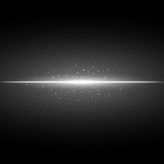 Glowing line with sparks, light effect, white color