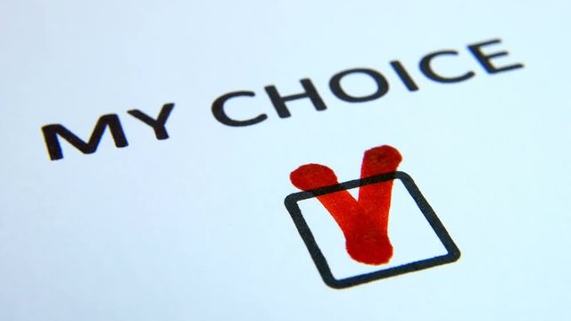 My choice, inscription on paper