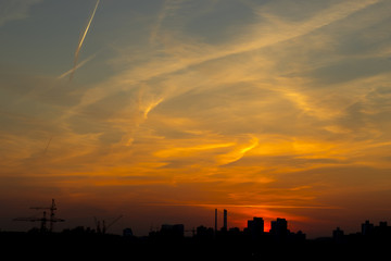 Townscape at sunset