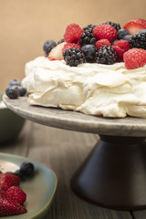 Pavlova Meringue Dessert Made With Berries