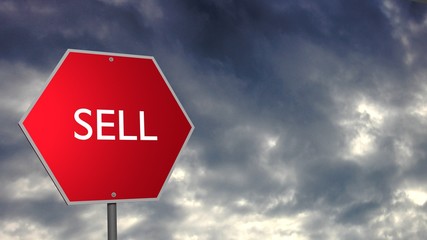 Sell sign dark sky Stock Market crash