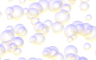 Light pastel colored background with purple bubbles. Wallpaper, texture purple balloons. 3D illustration