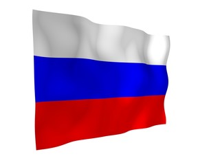 Waving flag of the Russian Federation. The National. State symbol of the Russia. 3D illustration