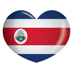 Fototapeta premium Illustration icon heart with flag of Costa Rica. Ideal for catalogs of institutional materials and geography