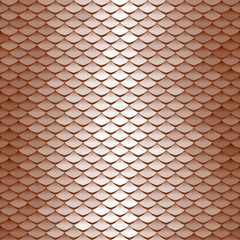 Seamless scale pattern. Abstract roof tiles background. Brown squama texture