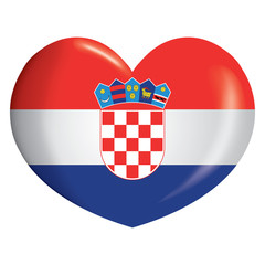 Illustration icon heart with flag of Croatia. Ideal for catalogs of institutional materials and geography