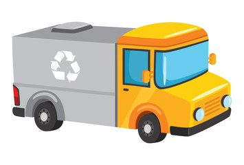 Vector Illustration Of Recycling Truck
