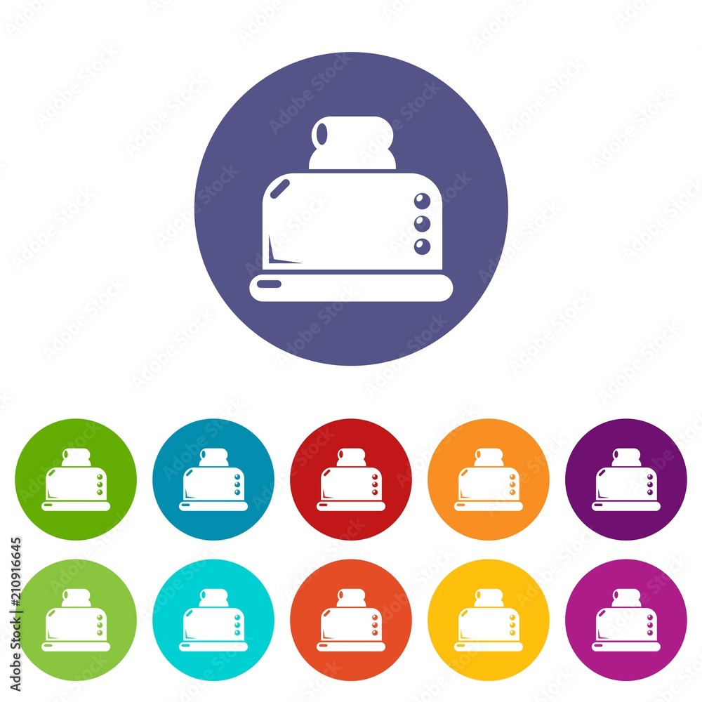 Aufkleber steal toaster icons color set vector for any web design on white background