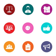 Informed choice icons set. Flat set of 9 informed choice vector icons for web isolated on white background