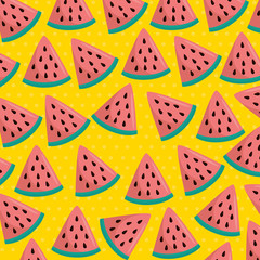 fresh watermelons sliceds pattern vector illustration design