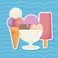 delicious ice cream cup vector illustration design