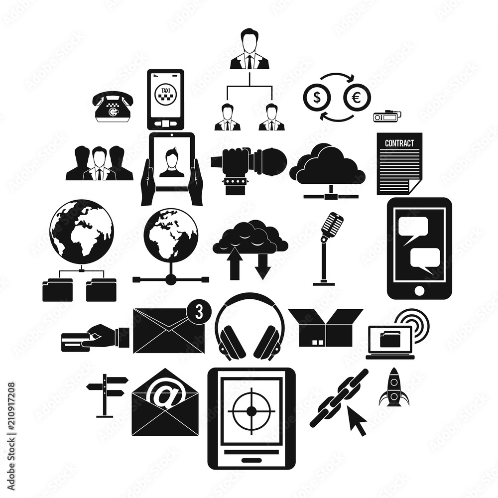 Poster remark icons set. simple set of 25 remark vector icons for web isolated on white background