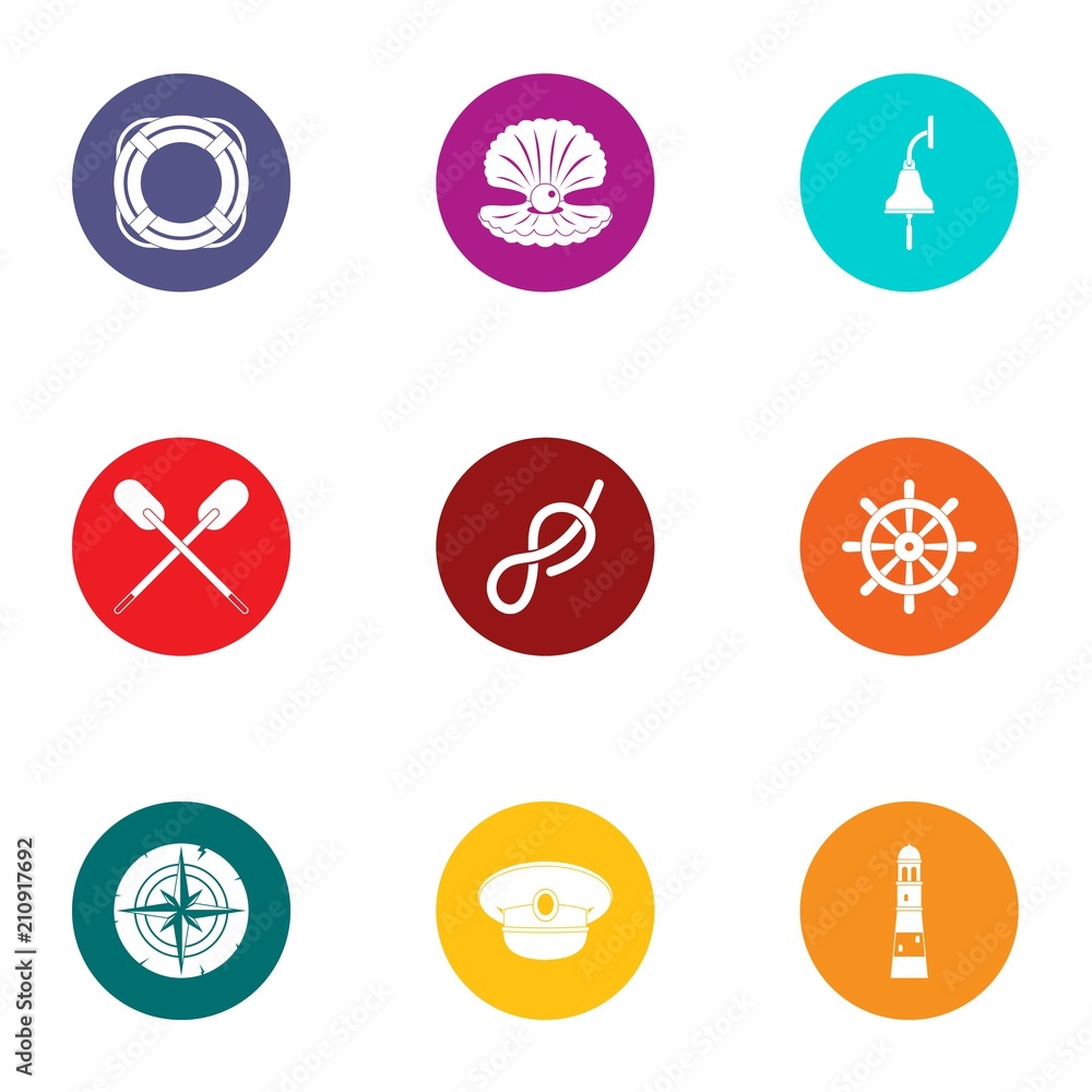 Poster subsea icons set. flat set of 9 subsea vector icons for web isolated on white background