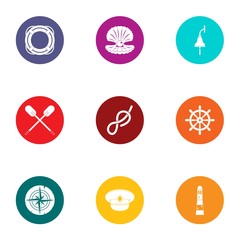 Subsea icons set. Flat set of 9 subsea vector icons for web isolated on white background