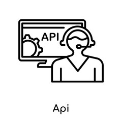 Api icon vector sign and symbol isolated on white background, Api logo concept