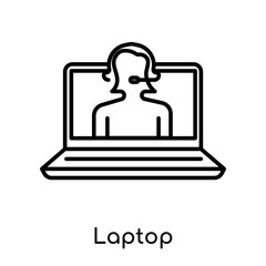 Laptop icon vector sign and symbol isolated on white background, Laptop logo concept