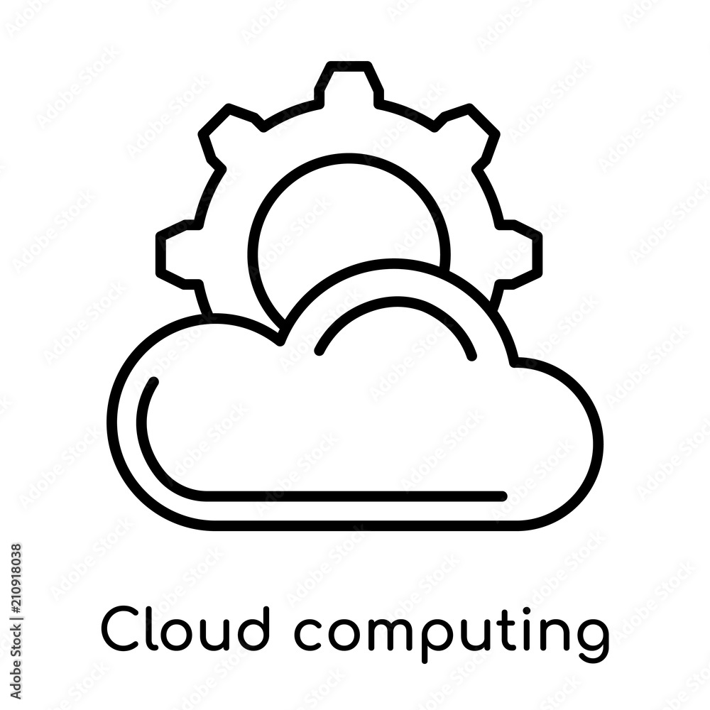 Poster cloud computing icon vector sign and symbol isolated on white background, cloud computing logo conce