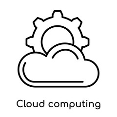 Cloud computing icon vector sign and symbol isolated on white background, Cloud computing logo concept