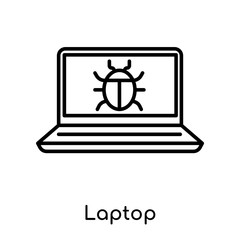 Laptop icon vector sign and symbol isolated on white background, Laptop logo concept
