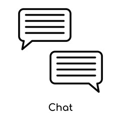 Chat icon vector sign and symbol isolated on white background, Chat logo concept