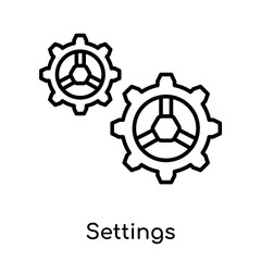 Settings icon vector sign and symbol isolated on white background, Settings logo concept