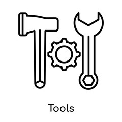 Tools icon vector sign and symbol isolated on white background, Tools logo concept