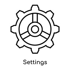 Settings icon vector sign and symbol isolated on white background, Settings logo concept