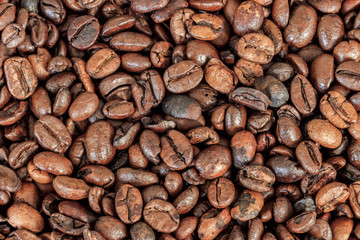 Roasted coffee beans, background