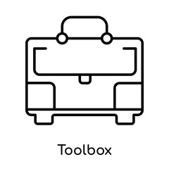 Toolbox icon vector sign and symbol isolated on white background, Toolbox logo concept
