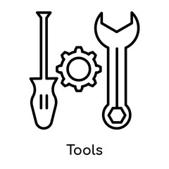 Tools icon vector sign and symbol isolated on white background, Tools logo concept