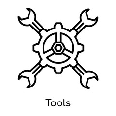 Tools icon vector sign and symbol isolated on white background, Tools logo concept