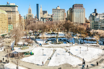 Union Square Snow - New York City