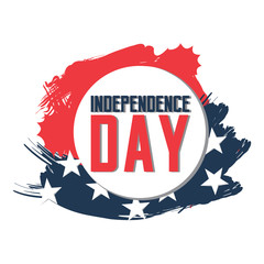 Isolated American independence day emblem