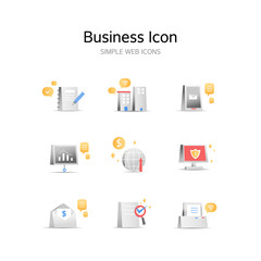 Various business stereoscopic icons