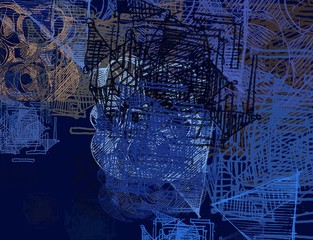 Abstract painting on canvas. Hand made art. Colorful texture. Modern artwork. Strokes of fat paint. Brushstrokes. Contemporary art. Artistic background image.