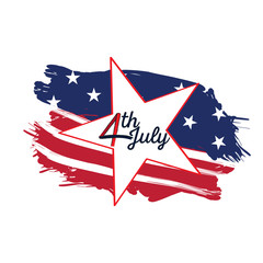 Obraz na płótnie Canvas Isolated American independence day emblem