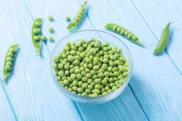 Green peas in bowl