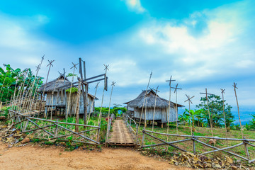 Doi Sango viewpoint is on the high and large mountain not far from the golden tri angle viewpoint. Doi Sango have bamboo huts bamboo stage for camping bamboo bridge and bamboo swing