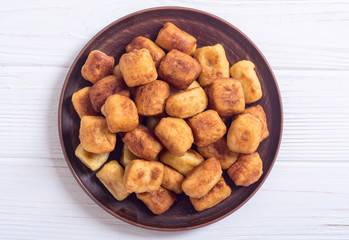 Homemade fried potatoes gnocchi