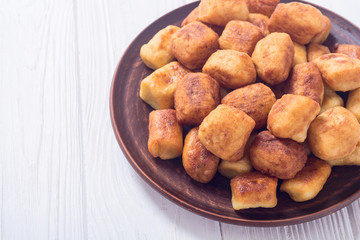 Homemade fried potatoes gnocchi