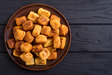 Homemade fried potatoes gnocchi