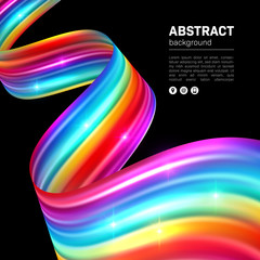 Smooth colorful waves. Abstract background with space for text. Vector Illustration