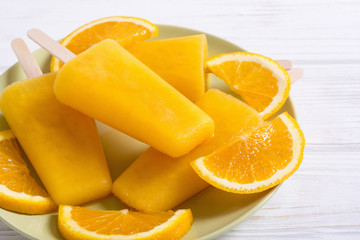 Homemade orange popsicle
