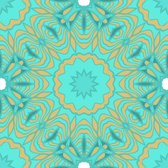 Seamless vintage , floral style geometric pattern. Vector illustration. For design, wallpaper, background