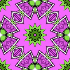 geometric pattern in floral style. Ethnic ornament. Vector illustration. For modern interior design, fashion textile print, wallpaper