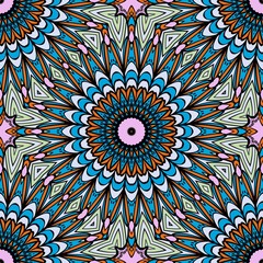 Seamless texture of floral ornament. Vector illustration. For the interior design, printing, web and textile