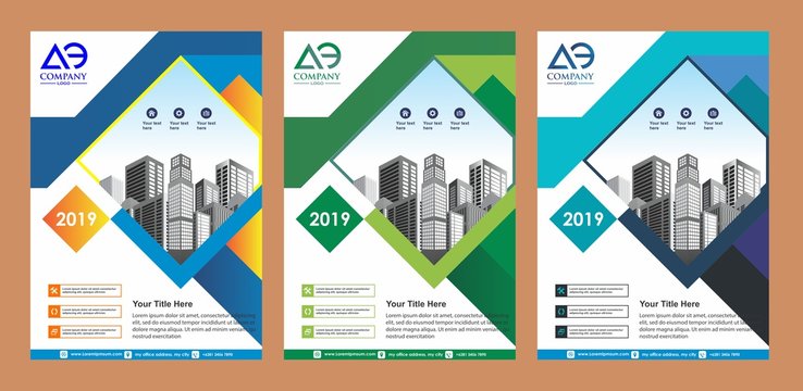 cover set, layout, brochure, flyer design for company, event, and report