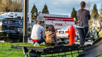 Aftermath of a car crash accident.