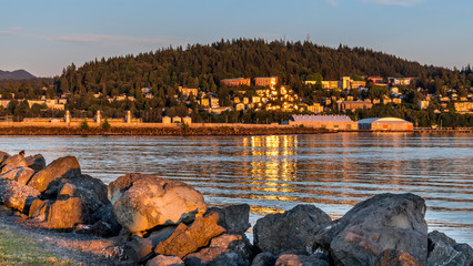 Sunset over Bellingham, Washington USA.