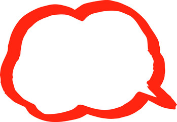 Warm color Speech balloon with Bold line